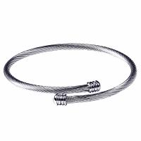 Titanium Steel Cuff Bangle, plated, Adjustable & for man, more colors for choice, 3.50x6x6mm, Sold By PC