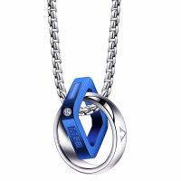 Titanium Steel Necklace, plated, box chain & different styles for choice & for man, more colors for choice, 18x3x5x21mm, Length:Approx 23.62 Inch, Sold By PC