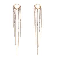 Fashion Fringe Earrings, Tibetan Style, 925 thailand sterling silver earring lever back clip, gold color plated, for woman, golden, 10x80mm, Sold By Pair