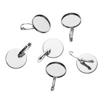 Brass Lever Back Earring Component, Round, plated, DIY, silver color, 10PCs/Bag, Sold By Bag