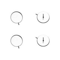 Stainless Steel Earring Stud Component Round plated DIY silver color Sold By Bag