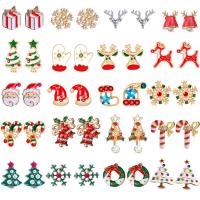 Weihnachten Ohrringe, Zinklegierung, plattiert, Weihnachtsschmuck & verschiedene Stile für Wahl & für Frau, frei von Nickel, Blei & Kadmium, 20mm, verkauft von Paar
