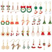 Рождество Серьги, цинковый сплав, Другое покрытие, Рождественские украшения & разные стили для выбора & Женский, не содержит никель, свинец, продается Пара
