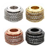 Brass Spacer Beads plated micro pave cubic zirconia Approx 5mm Sold By Lot