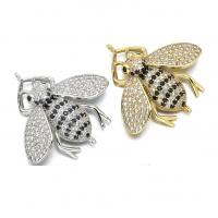 Cubic Zirconia Micro Pave Brass Connector Cicada plated micro pave cubic zirconia Approx 1mm Sold By Lot
