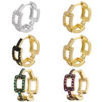 Brass Huggie Hoop Earring plated for woman & with rhinestone & hollow Sold By Lot