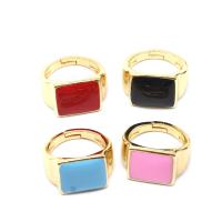 Brass Finger Ring, Adjustable & for woman & enamel, more colors for choice, 18x17x13mm, Sold By PC
