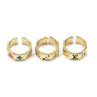 Brass Cuff Finger Ring Adjustable & for woman & enamel Sold By PC