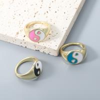 Cink Alloy Finger Ring, modni nakit & Tai Ji & za žene & emajl, više boja za izbor, Prodano By PC