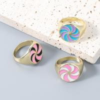 Zink Alloy Finger Ring, mode smycken & för kvinna & emalj, fler färger för val, Säljs av PC