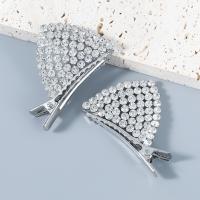 Alligator Hair Clip, Tibetan Style, 2 pieces & fashion jewelry & for woman & with rhinestone, Sold By Set