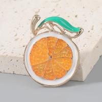 Zinc Alloy Brooches Orange fashion jewelry & for woman & enamel Sold By PC
