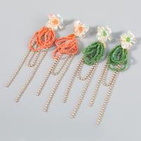 Fashion Fringe Earrings, Tibetan Style, with acrylic rhinestone & Resin, fashion jewelry & for woman, more colors for choice, Sold By Pair