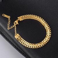 Stainless Steel Jewelry Bracelet 316L Stainless Steel with 6cm extender chain gold color plated for woman golden 150mm Sold By PC