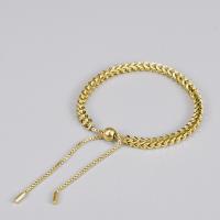 Bijoux bracelet en acier inoxydable, acier inoxydable 316L, Placage de couleur d'or, Extensible & chaîne de corde & pour femme, doré, Longueur:Environ 24 cm, Vendu par PC