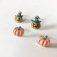 Tibetan Style Stud Earring, Pumpkin, for woman & enamel, more colors for choice, Sold By Pair