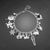 Zinc Alloy Armband, Spotprent, plated, uniseks & Halloween Jewelry Gift, zilver, Lengte 25 cm, Verkocht door PC