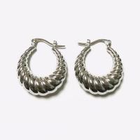 Stainless Steel Hoop Earring plated fashion jewelry & for woman Sold By Pair