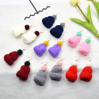 Caddice Drop Earring, with Tibetan Style, Hat, knit, dyed & for woman, more colors for choice, 70mm, Sold By Pair