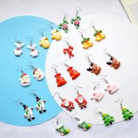 Weihnachten Ohrringe, Harz, mit Zinklegierung, Weihnachts-Design & verschiedene Stile für Wahl & für Frau, keine, 30x60mm, verkauft von Paar