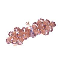 Hair Barrettes Zinc Alloy with Cats Eye plated & for woman & with rhinestone Sold By PC