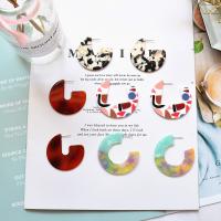 Acrylic Jewelry Earring, Acetate, with Tibetan Style, for woman, more colors for choice, 50mm, Sold By Pair