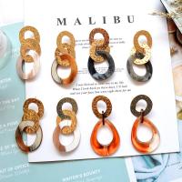 Acrylic Jewelry Earring with Zinc Alloy for woman 70mm Sold By Pair
