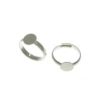Латунная основа для кольца, Латунь, Платиновое покрытие платиновым цвет, не содержит свинец и кадмий, 8x8mm, отверстие:Приблизительно 17mm, размер:7, 500ПК/сумка, продается сумка