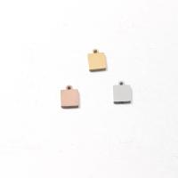 Stainless Steel Pendants, Square, polished, DIY, more colors for choice, 6x1.50x7.80mm, Hole:Approx 1mm, Sold By PC