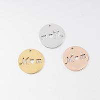 Stainless Steel Pendants, Round, polished, DIY & hollow, more colors for choice, 20x1.50mm, Hole:Approx 1.5mm, Sold By PC