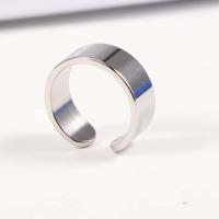aço inoxidável Cuff Ring Finger, polido, unissex, cor original, vendido por PC