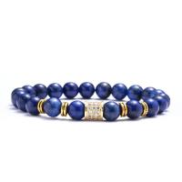 Natural Lapis Lazuli Bracelets, with Brass & Tibetan Style, anti-fatigue & for woman, nickel, lead & cadmium free, 8mm, Sold Per Approx 7.48 Inch Strand