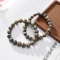 Dalmatian Bracelet, Round, natural, Unisex & anti-fatigue & different size for choice, Sold Per Approx 7.48 Inch Strand