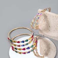 Rhinestone Ørering, Zinc Alloy, mode smykker & for kvinde & med glas rhinestone & med rhinestone, flere farver til valg, Solgt af par