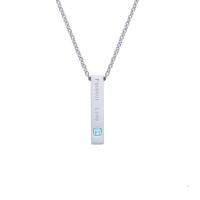 Titanstahl Halskette, plattiert, verschiedene Stile für Wahl & für Frau & mit Strass, Silberfarbe, 6x31.50mm, Länge ca. 23.62 ZollInch, verkauft von PC