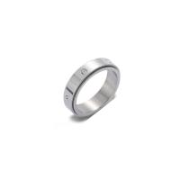 Stainless Steel Finger Ring, polished, Unisex & different size for choice, silver color, 6mm, Sold By PC