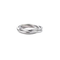 Titanium Steel Finger Ring, polished, multilayer & Unisex, silver color, Sold By PC