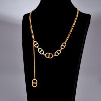 Collier de bijoux en acier inoxydable, acier inoxydable 316L, avec 6cm chaînes de rallonge, Placage de couleur d'or, chaîne de gourmette & pour femme, doré, 15x8mm, Longueur:Environ 39 cm, Vendu par PC
