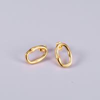 Stainless Steel Stud Earrings 316L Stainless Steel Geometrical Pattern gold color plated for woman golden Sold By Pair