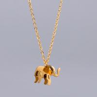Stainless Steel Jewelry Necklace 316L Stainless Steel Elephant plated round link chain & for woman Length Approx 45 cm Sold By PC