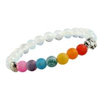 Gemstone Bracelets, Natural Stone, with Tibetan Style, Round, for woman, mixed colors, 13mm,8mm,8mm, Length:20 cm, Sold By PC