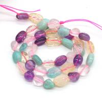 Prirodni kvarc nakit Beads, Nepravilan, prirodan, možete DIY, multi-boji, 6-8mm, Prodano Per 38 cm Strand