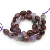 Natürlicher Quarz Perlen Schmuck, Rutilated Quarz, Unregelmäßige, DIY, gemischte Farben, 10-12mm, verkauft per 38 cm Strang