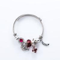 Stainless Steel European Cuff Bangle with Crystal plated Adjustable & for woman & with rhinestone Sold By PC
