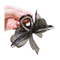 Hair Claw Clips Zinc Alloy plated & for woman & with rhinestone 60mm Sold By Set