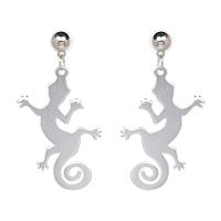 Tibetan Style Drop Earrings, Gecko, plated, fashion jewelry & for woman, more colors for choice, nickel, lead & cadmium free, 77x38mm, Sold By Pair