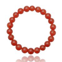 Red Agate Bracelets, Round, fashion jewelry & for woman, 8mm, Approx 23PCs/Strand, Sold Per 7.4 Inch Strand
