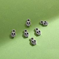 Tibetan Style Pendant, Skull, plated, Halloween Jewelry Gift, original color, 6x9mm, 500PCs/Bag, Sold By Bag