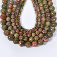 Unakite perle, Krug, uglađen, možete DIY, miješana boja, Prodano Per 38 cm Strand