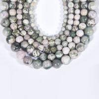 Perles bijoux en pierres gemmes, Pierre porte-bonheur, Rond, poli, DIY, vert, Vendu par 38 cm brin